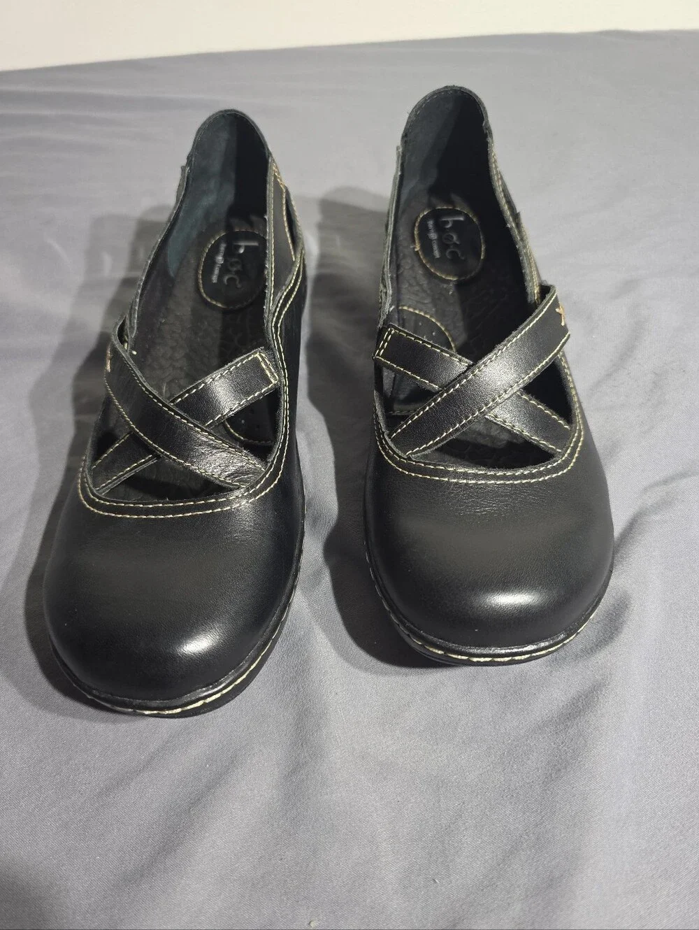 b.o.c. Black Women's Crisscross Mary Jane Flats Size 8.5